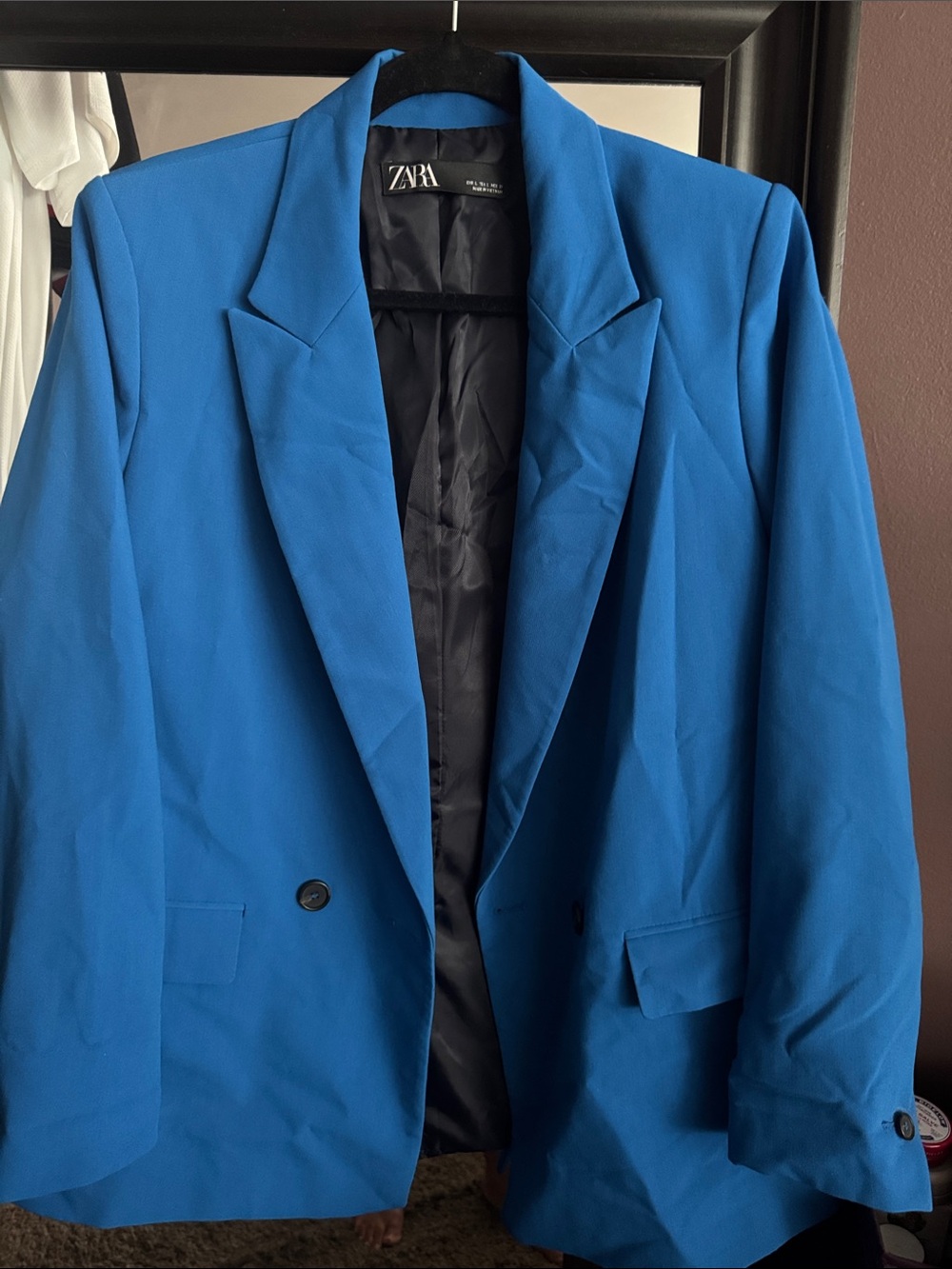 ZARA Bold Blue Double-Breasted Blazer